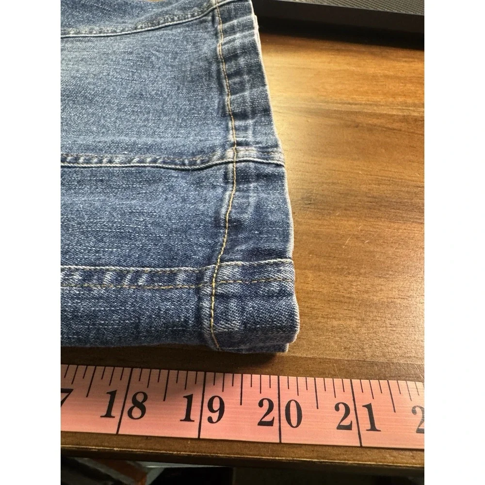 VTG Y2K Route 66 Denim Jean Skirt 12 Panel Block Stitch Retro Preppy 90s Grunge - Picture 11 of 11